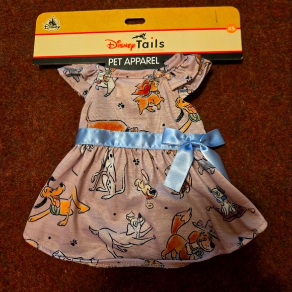 New! Disney Tails XS Dog Dress In Lavender. - Picture 1 of 9